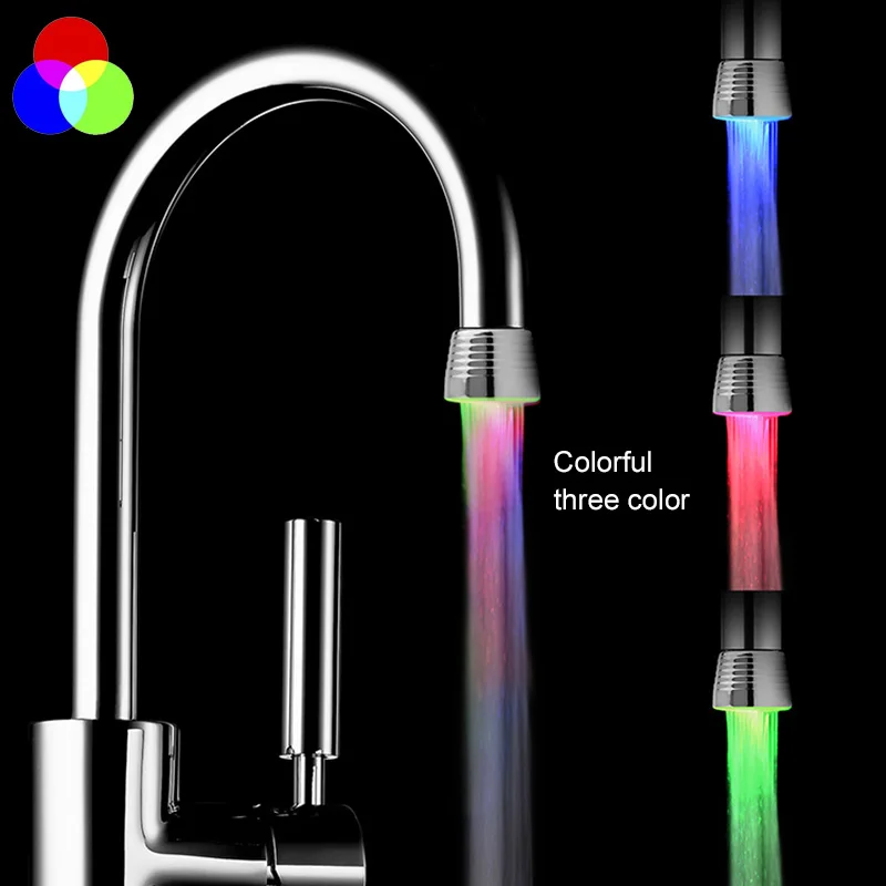 

Newest Temperature Sensor Kitchen Water Tap RGB Glow LED Light Shower Faucet