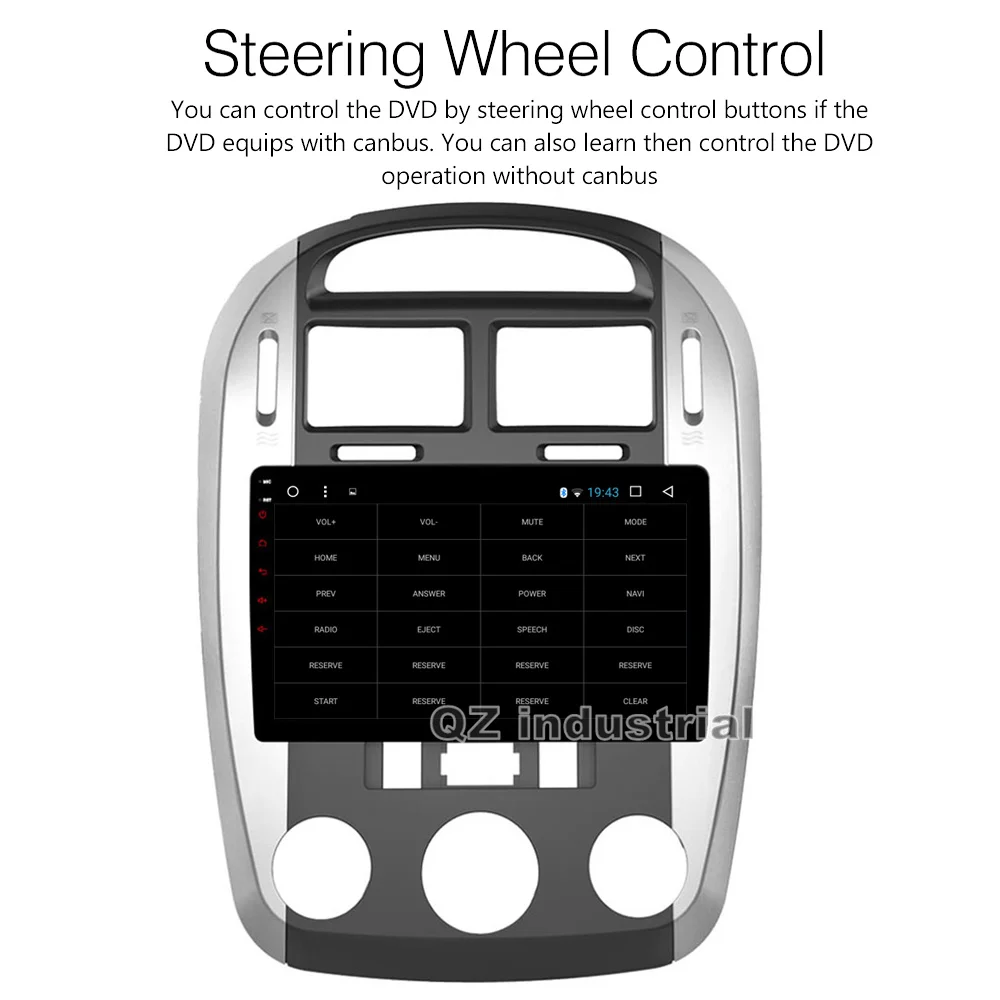 Flash Deal QZ industrial HD 9" 8 Core Android 8.1 T8 car dvd player For KIA Cerato 2004-2008 With GPS 3G 4G WIFI Radio BT SWC RDS Navi Map 3