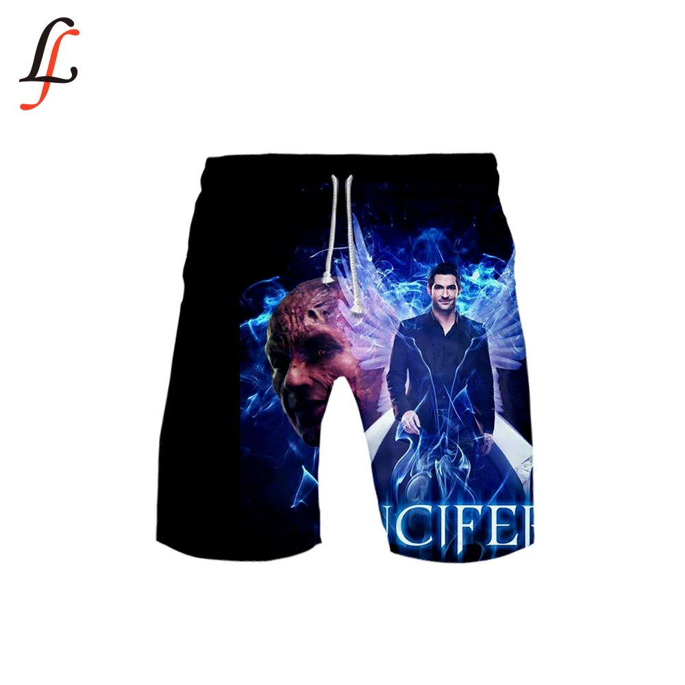 Мужские шорты Lucifer 3D для пляжа анти ух с принтом Шорты плавания летние эластичной