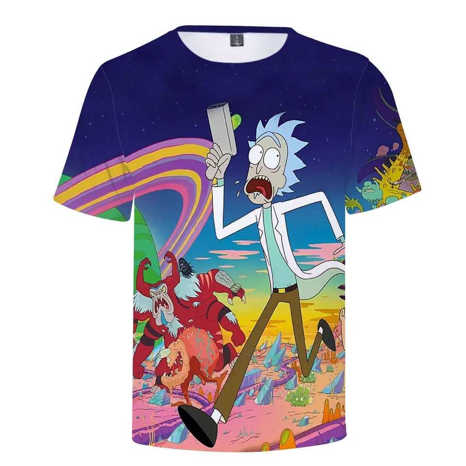 

KPOP Rick and Mort Cartoon 3D Graphic T-Shirt Mens funny tshirt Casual T Shirt Comics Short-Sleeve Anime T-Shirt XXS-4XL clothes