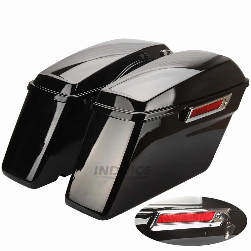 Vivid Black Hard Saddle Bags street glide flhx Trunk with Latch keys For Harley electra glide 2014-2018 Vivid Black Hard Saddle Bags street glide flhx Trunk with Latch keys For Harley electra glide 2014-2018