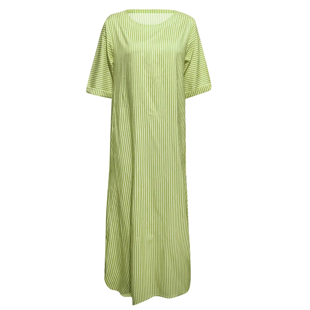 Женское платье макси, элегантное, с принтом бохо, повседневное, свободное, летнее, длинное, вечерние платья, размера плюс, vestidos robe Femme 19June3 - Цвет: Green