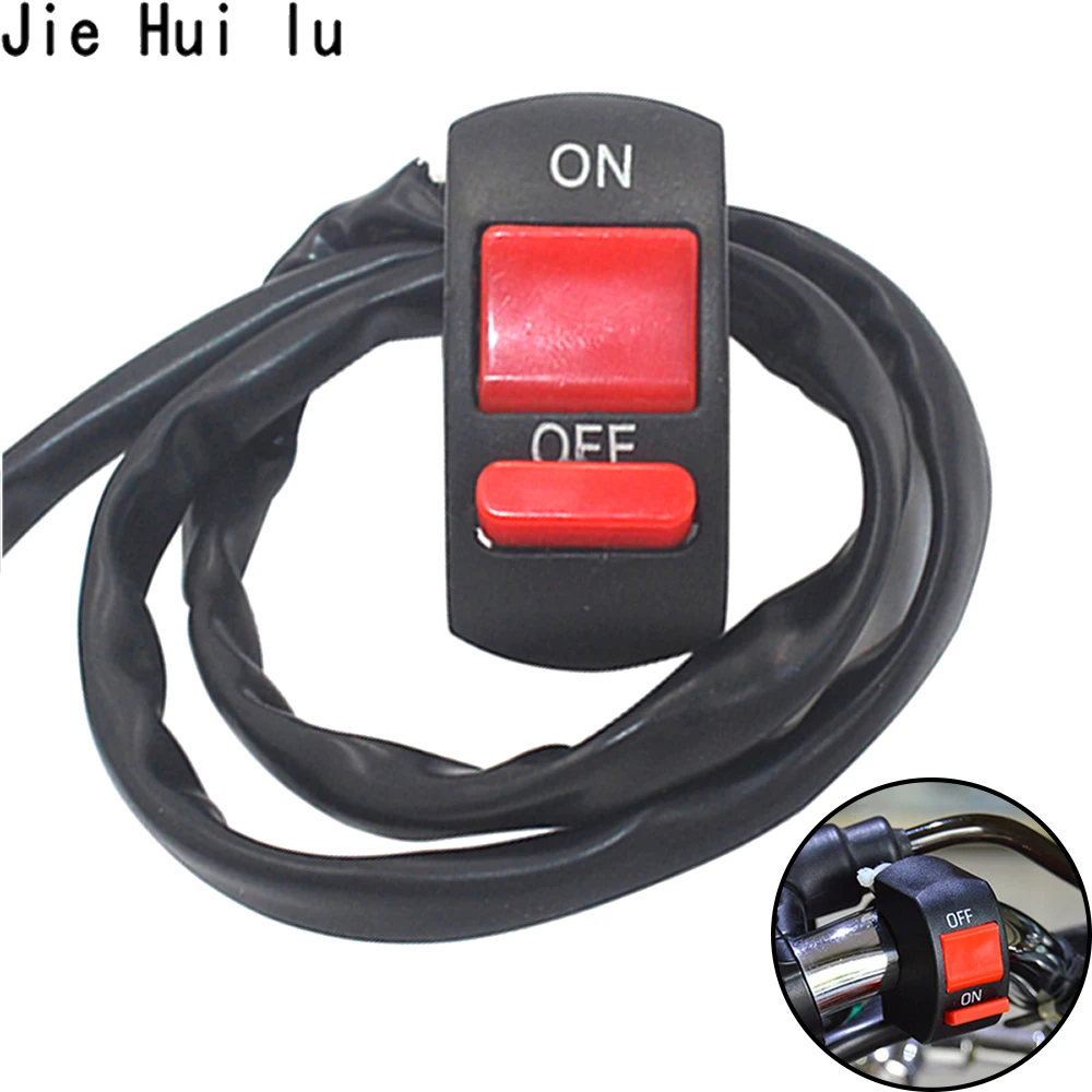 

Universal Motorcycle Handlebar Fog Light Switch ON-OFF Button Switch 12VDC For U5 U7 LED Head Lamp Angel Eyes Light
