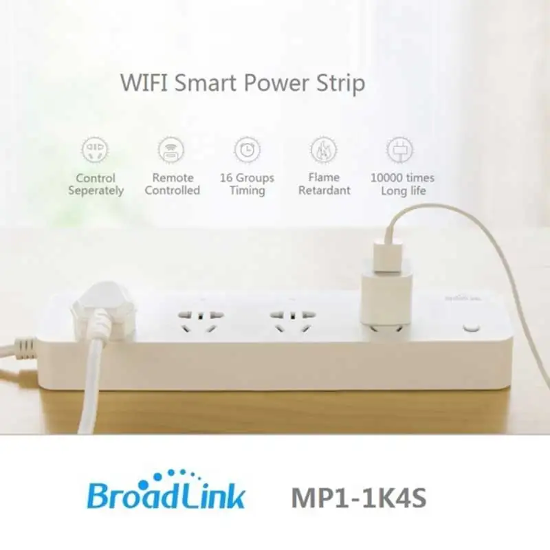 

Broadlink MP1 Smart WIFI Power Strip Socket Plug,Remote Conntrol 4 Outlet Power Socket Plug For Smart Home Automation System
