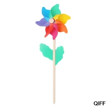 Ветряная мельница детские игрушки деревянная палочка газон двор садовые украшения красочные открытый Спиннер May06