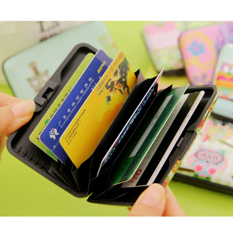 Новое прибытие Сова пластиковая коробка дизайн держатель для карт Кредитная/банковская карта Чехол кошелек 7 карманов