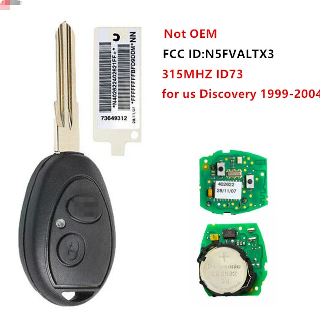 

Keyecu New Remote Key Fob 315Mhz ID73 for US Land Rover Discovery 1999 2000 2001 2002 2003 2004 - N5FVALTX3