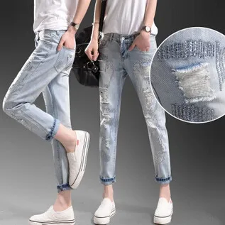 2017 Fashion Summer jeans woman Retro Hole women jeans