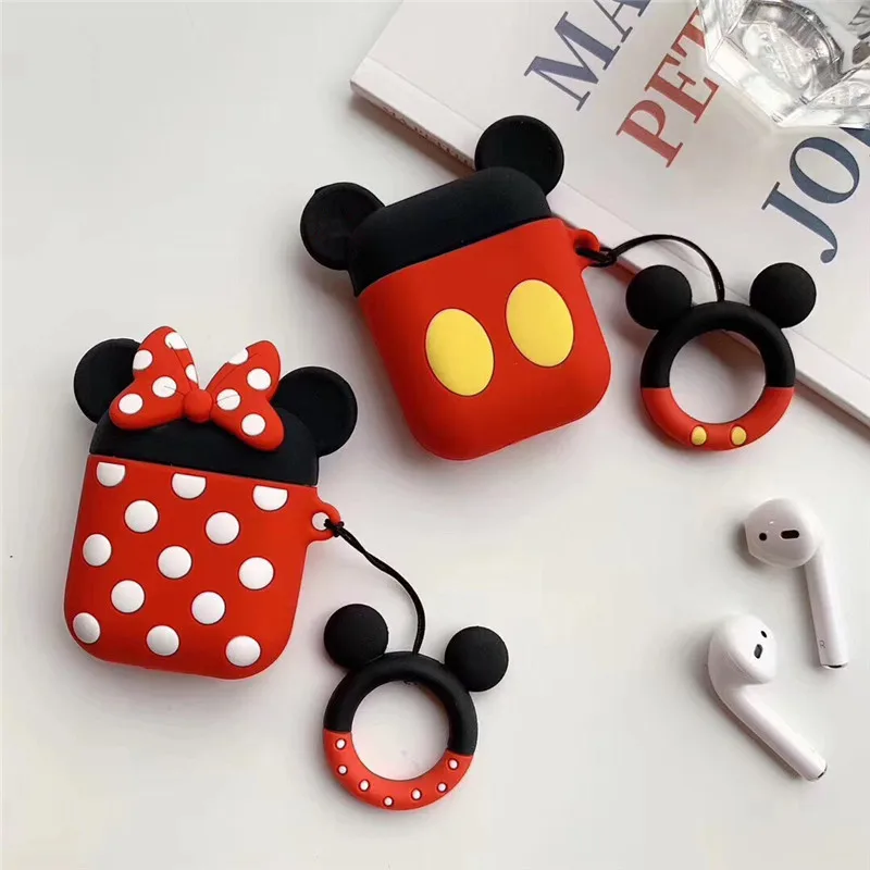 

Cute Cartoon Mickey Minnie Silicone Case for Apple Airpods Case Air Pods Accessories Bluetooth Earphone Protective Cover