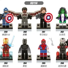 80 шт. XH0144 Супер Герои Мстители Черная пантера Америка женщина Халк Охотник зимние кубики с солдатами совместимы с