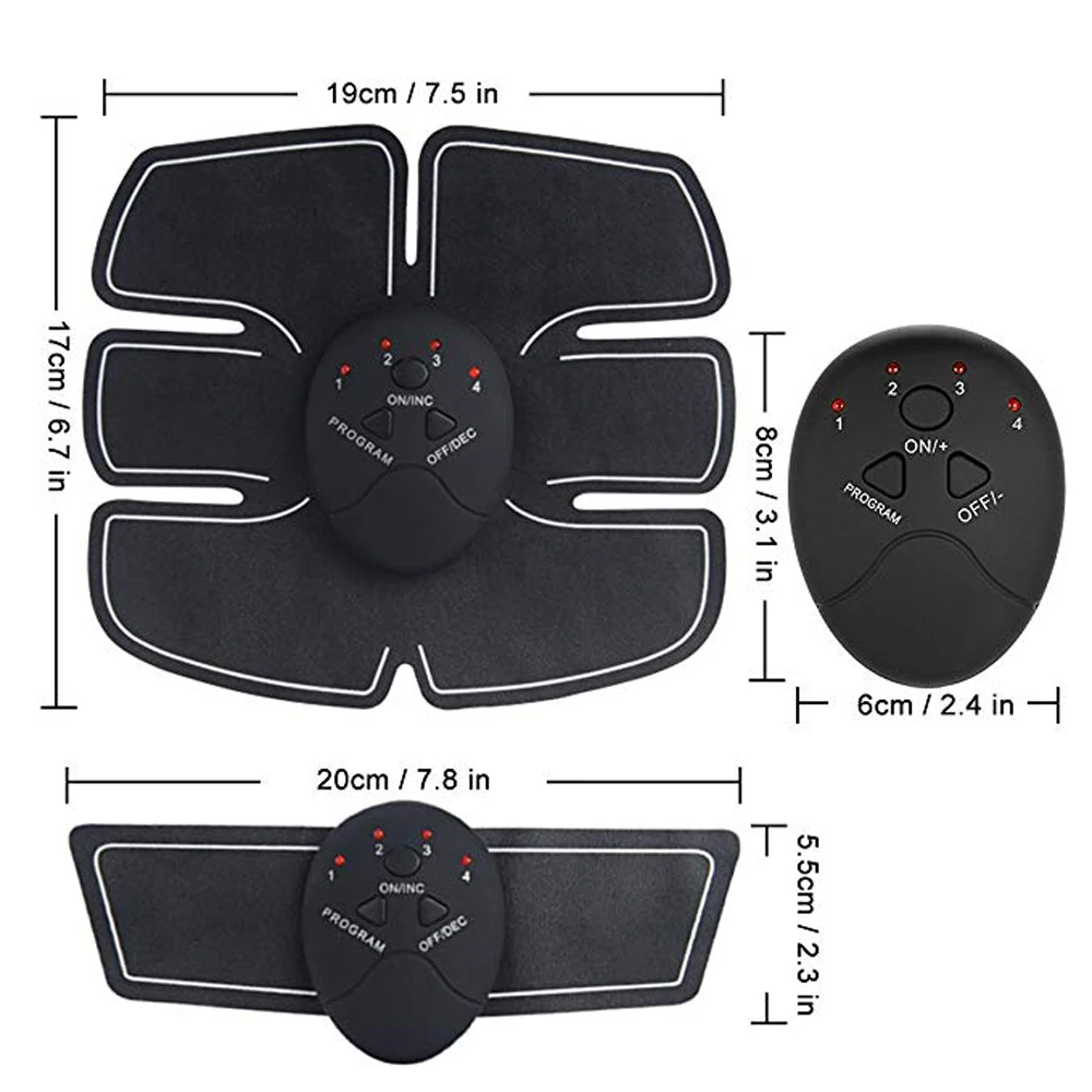 Массажер для мышц брюшного пресса, тренировочный тренажер для тела, набор ABS, шесть подушечек, электрический стимулятор мышц, массажный тренажер-наклейка, контроллер
