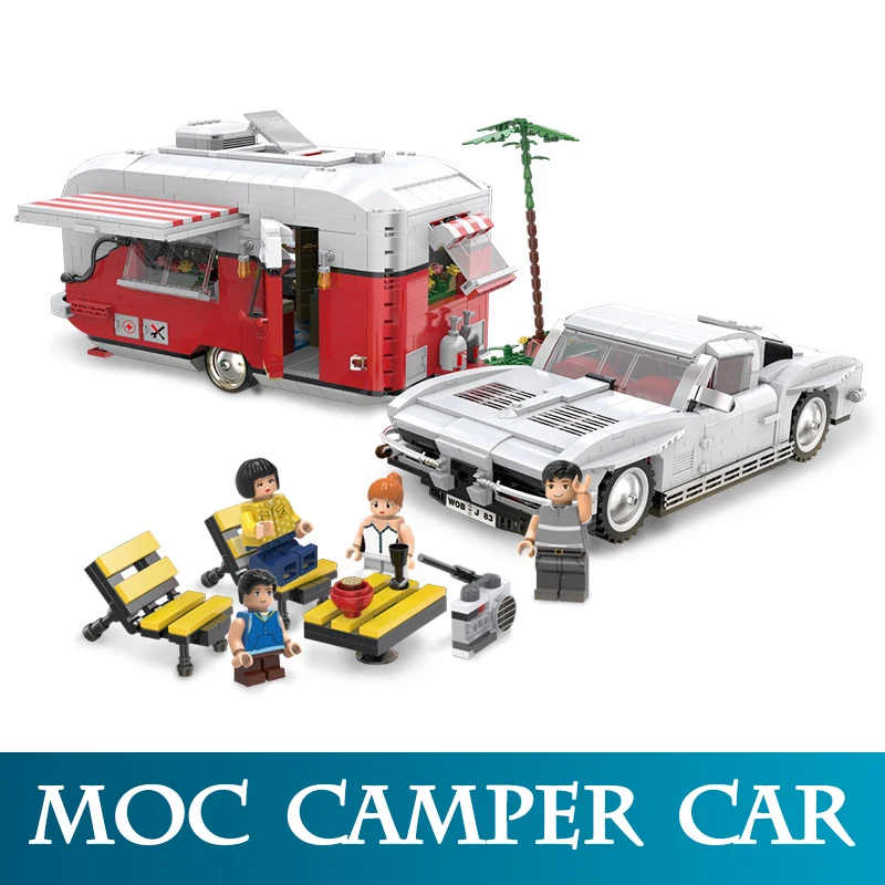 

Genuine 08003 2436pcs Creative The MOC Camper Car Model Building Blocks Assembly Vehicle Set With Figure Bricks Toys For Boy