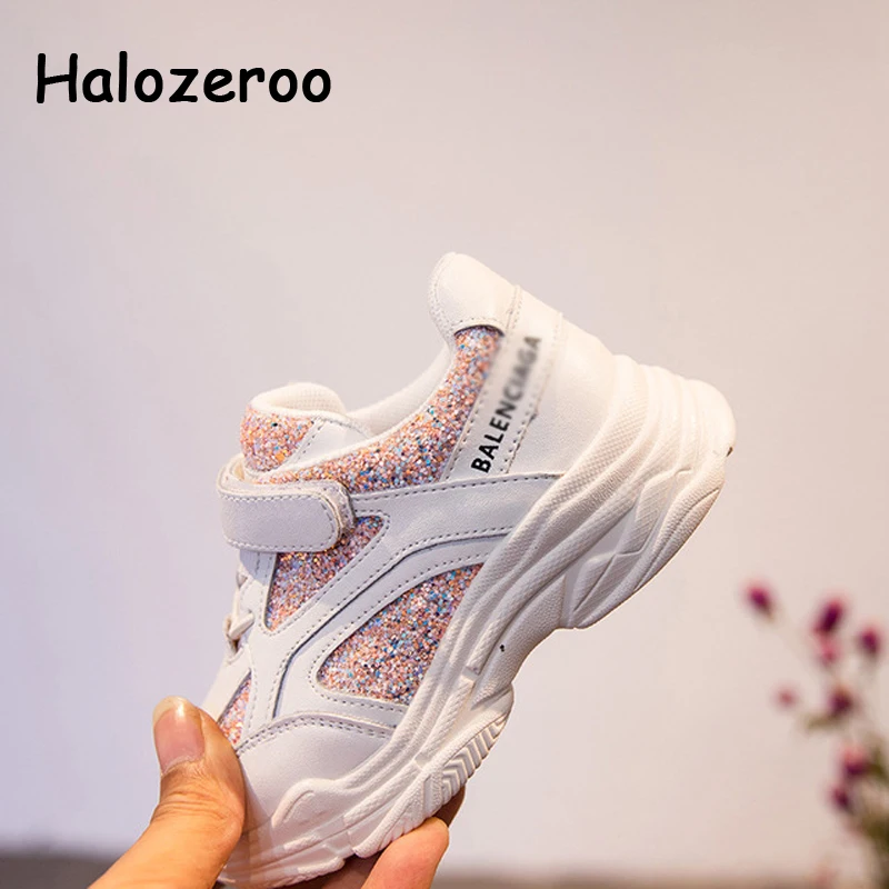 

Spring New Kids Mesh Shoes Baby Girls Sport Sneakers Children Sequin Shoes Boys Fashion Casual Shoes Glitter Brand Trainer 2019