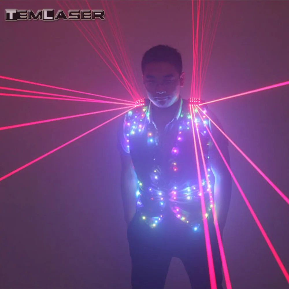 Fashion Red Laser Waistcoat Laserman LED Vest Suits Clothes Stage