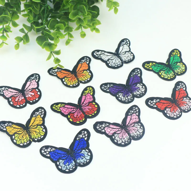 

Yellow Banana Patches Iron Embroidered appliques Apparel Patches 10 Color Beautiful Butterfly Cloth Clothing Shoes