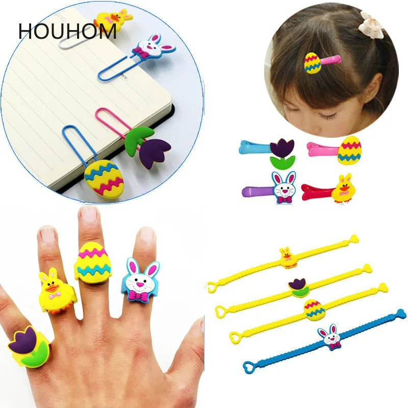 

10pcs Easter Decorations Egg Shape Rubber Bracelet Baby Shower Decorations Birthday Party Decorations Kids Easter Party Favors