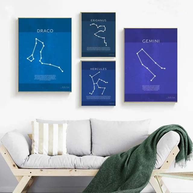 

Serpens Taurus Ursa Major Ursa Minor Virgo Eridanus Gemini The Constellations Minimalist Series Art Canvas Poster Home Decor