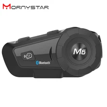 Mornystar 800 м Мотоциклетный Bluetooth шлем домофон гарнитура MP3 FM для команды Siri Handsfree BT Interphone для полного лица шлем