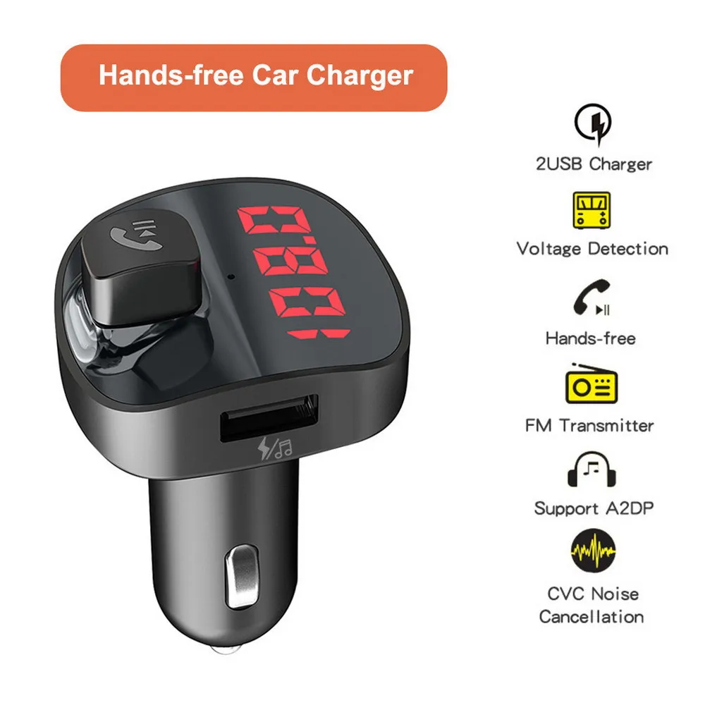 

Car Charger Dual Usb LED Display Charger 3.1A quick phone charger adapter FM Transmitter MP3 Player Bluetooth Car Kit