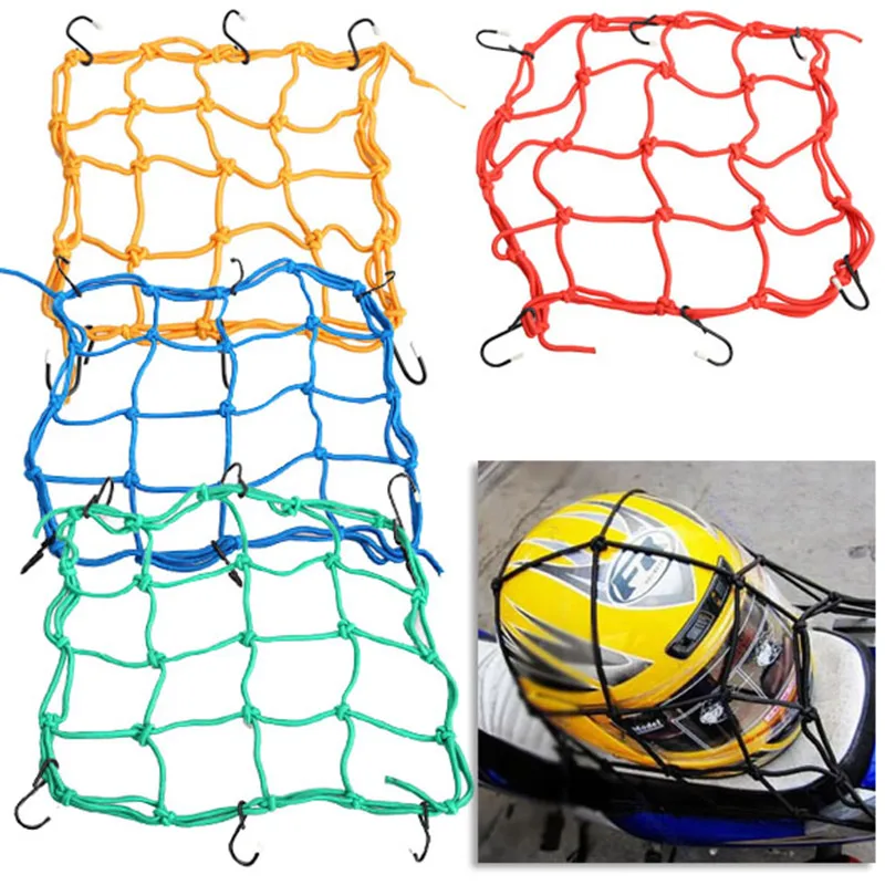 

30*30cm Motorcycle 6 Hooks Hold Down Fuel Tank Luggage Net Mesh Web Bungee NJ88