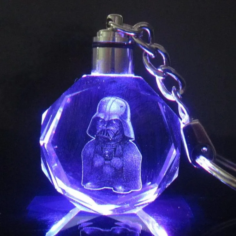 

Star Wars Colorful Crystal Frozener LED Key Chain Darth Vader Stormtrooper BB-8 Droid Robot Keychain Illuminated Keyring ZKSWCP