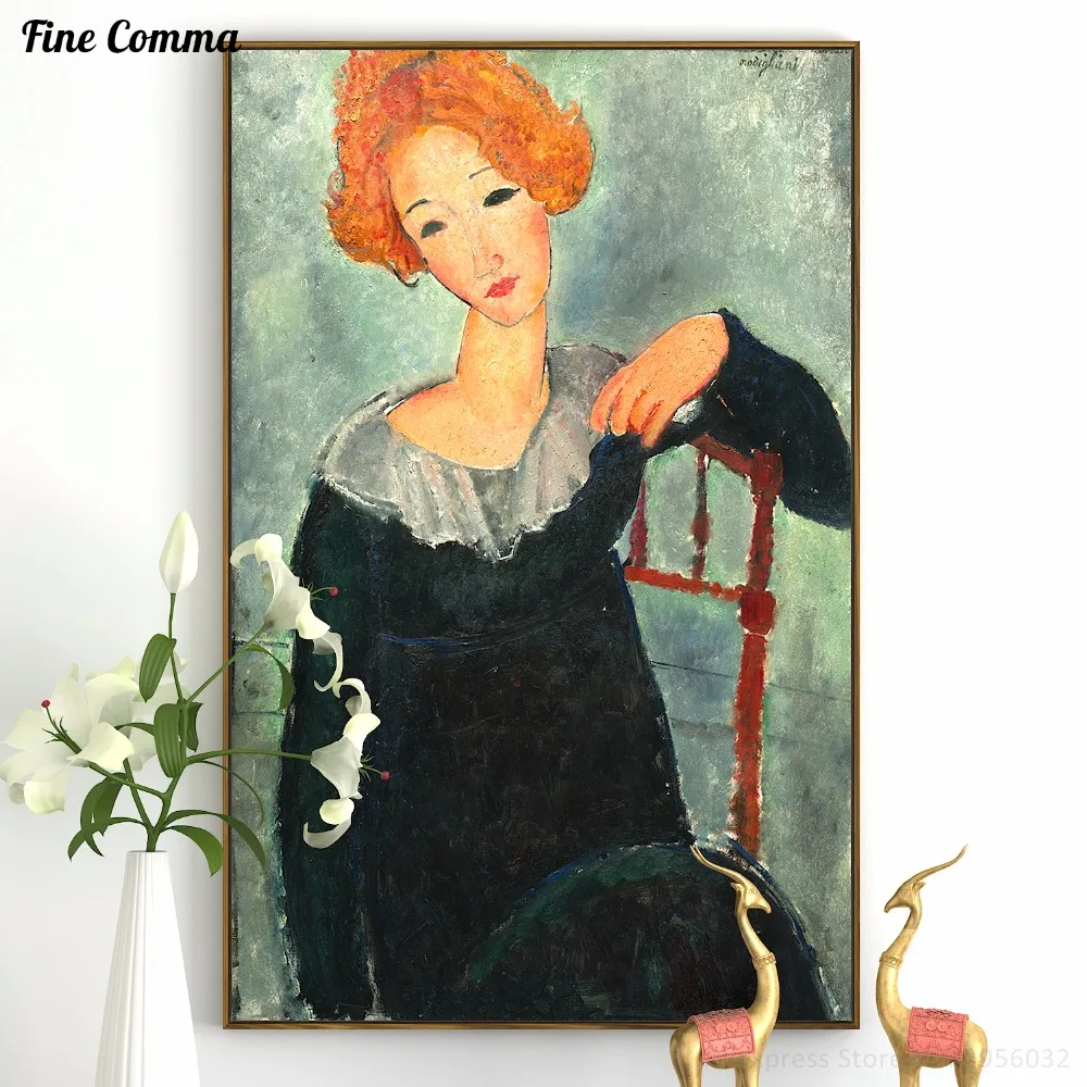 Us 1034 6 Di Scontodonna Con I Capelli Rossi Amedeo Modigliani Dipinto A Mano Famoso Olio Handmade Pittura Riproduzione Stampa Poster Tela Wall