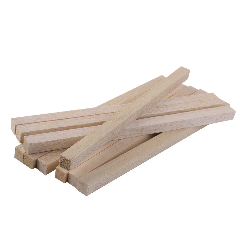 20pcs Natural Square Round Wood Sticks Rod Dowel for Model Making DIY Craft Woodcraft Hobbies 