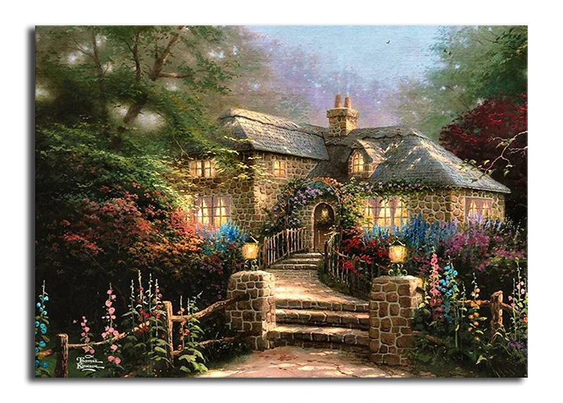 houses-hollyhock-house-flowers-kinkade-thomas-painting-scenery-cottage-art-artwork-garden-wide-screen-wallpaper-hd