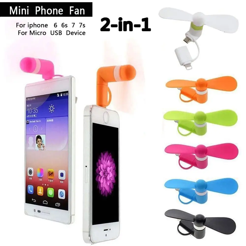 

Mini 2 In 1 USB Cool Fans Mobile Phone USB Gadget Air Cool Fan Summer USB Windmill Ventilador Fan for Samsung Android