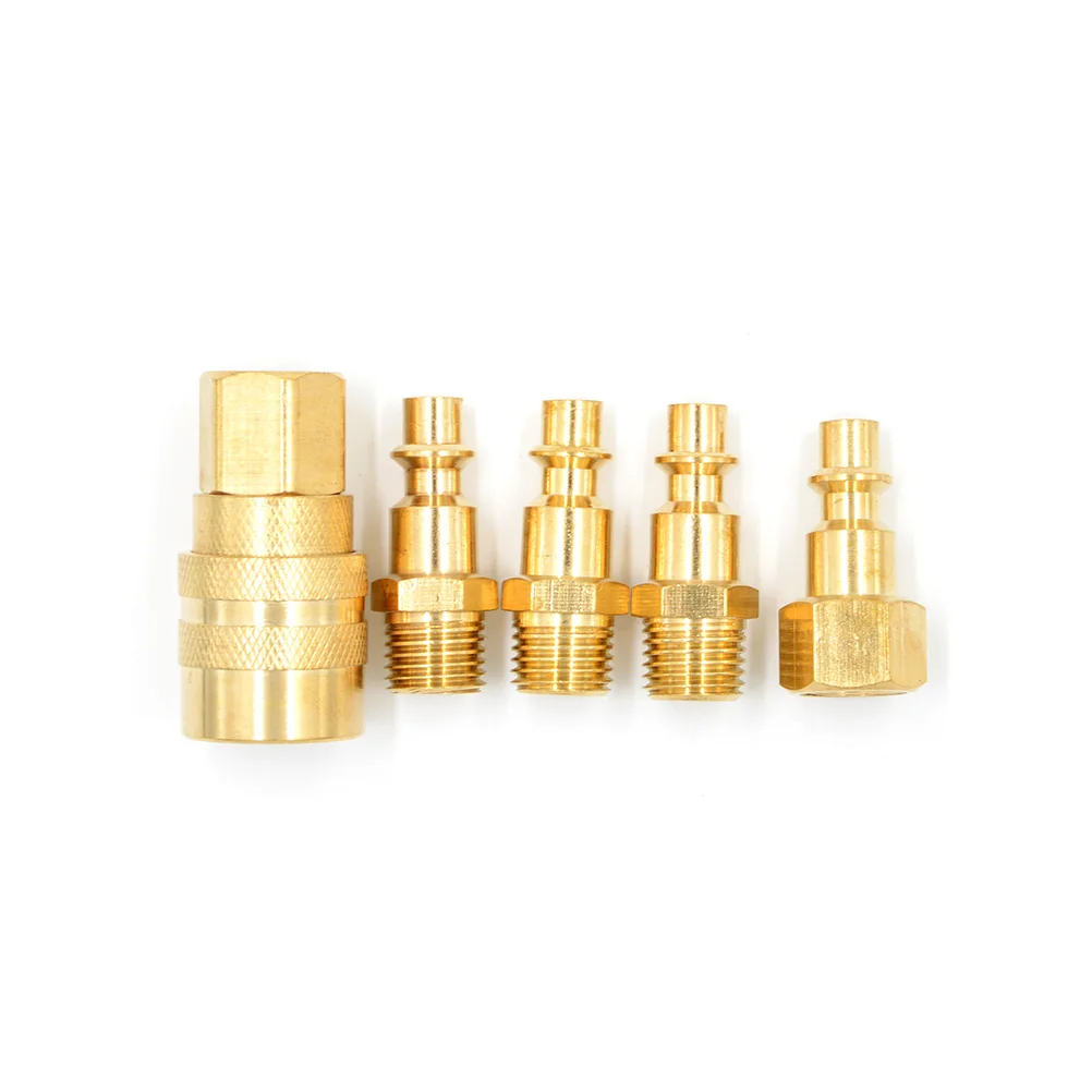 

5pcs 1/4" Air Line Hose Fitting Coupling Adapter Hardening Steel Compressor Connector Quick Coupler Tool