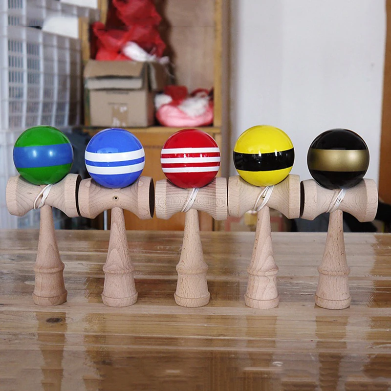 Привлекательный шар Kendama 18 см PU paint умелый шар для жонглирования Игрушки японские традиционные игрушки для снятия стресса деревянные игрушки случайный цвет