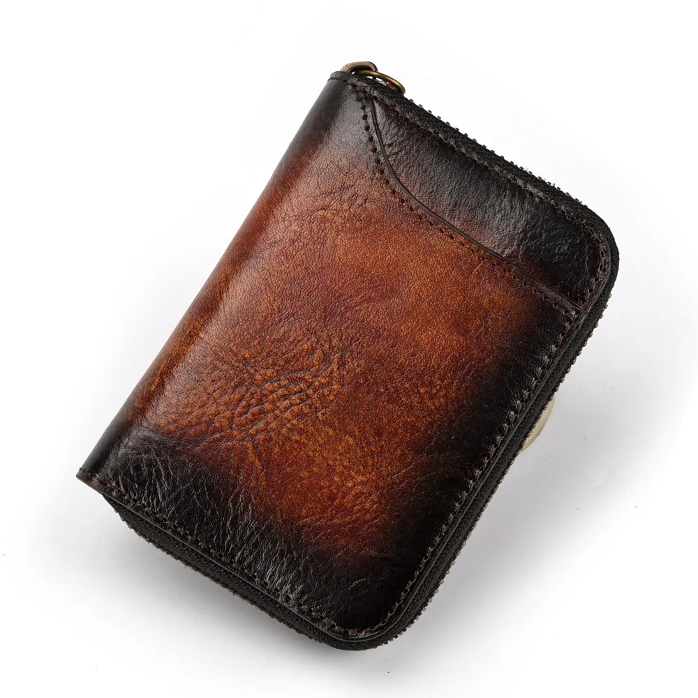 

DANJUE Men Retro Card Wallet Genuine Leather Men Card Holder Fashion Business Credit Card Holder Cowhide WoMen Travel Purse