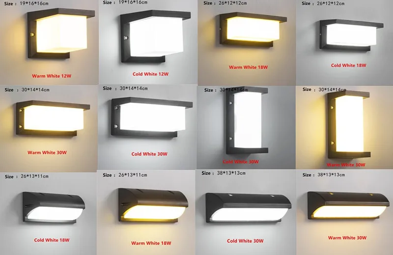LED Wall Lamp Sconce Waterproof Porch Light Modern LED Wall Light Radar Motion Sensor Garden House Wall Outdoor Lamp 18W