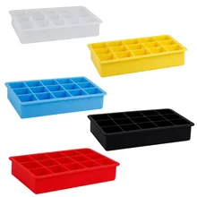 15 решеток DIY большой кубик льда Форма Квадратной Формы Силиконовый поднос Фруктовница бар кухонные аксессуары