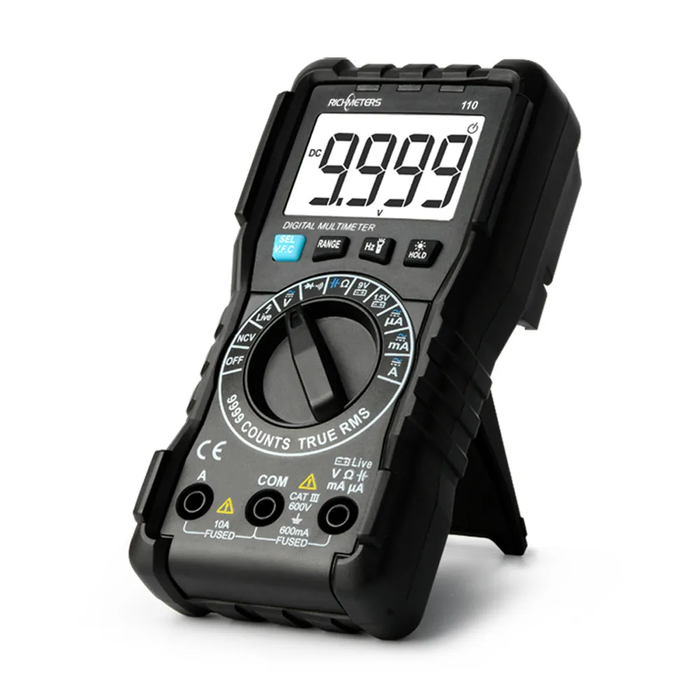 Цифровой мультиметр RICHMETERS 110 TRUE-RMS 9999 отсчетов NCV подсветка AC DC Напряжение Ток Сопротивление тестер батареи