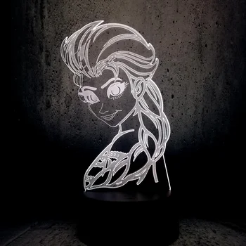 

ICE girl HOT Cartoon Figure 3D USB LED RGB Lamp Queen Essar Elsa 7 Color Changing Night Light Girl Desk Light Decoration Gifts