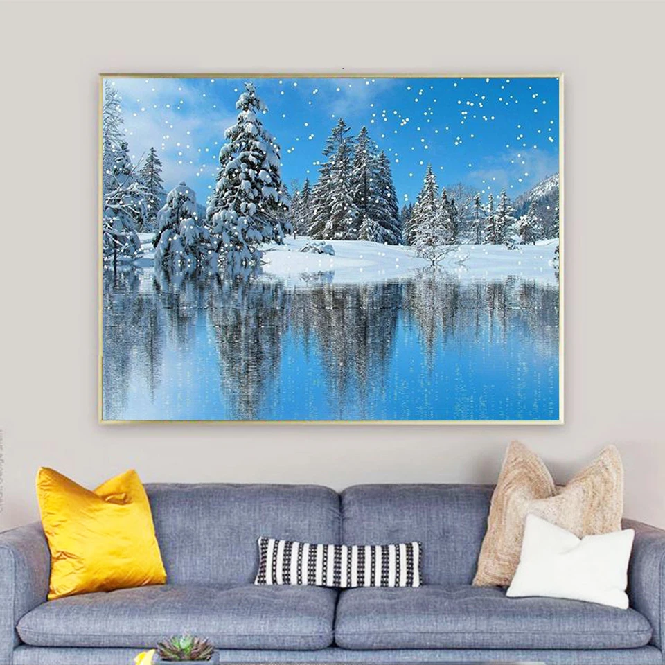 

Scenery,Diamond painting,Snowy Lake,Cross Stitch,Full,Diamond Embroidery,Round/Square,Needlework,Diamond Mosaic,Gift,Home Decor