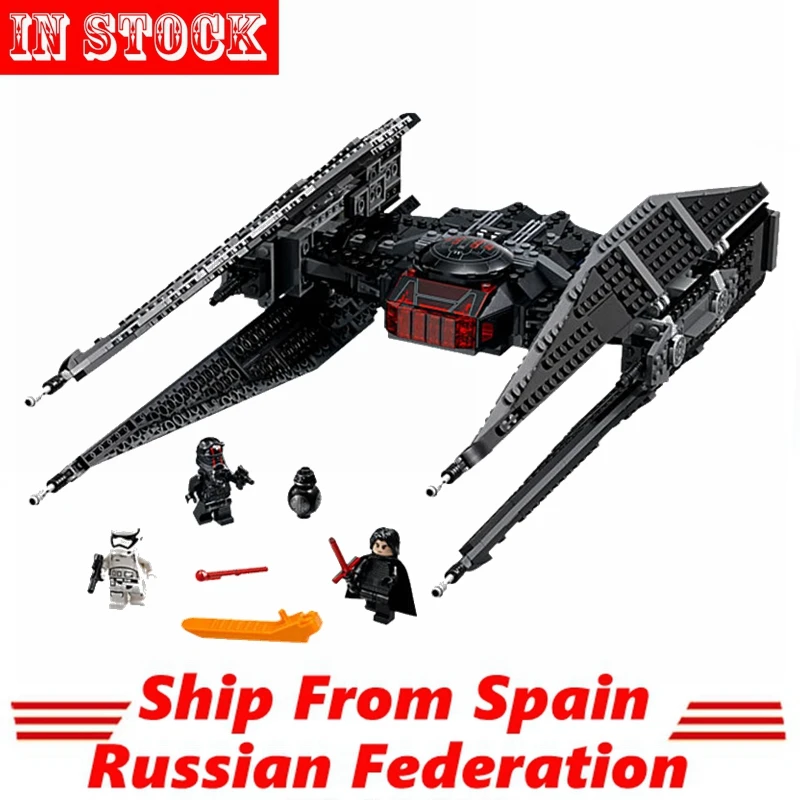 

Compatible Legoing Starwars Star Kylo Plan Ren Tie Fighter Space Wars First Order Starship Sets 705Pcs Block Toy Legoing Figures