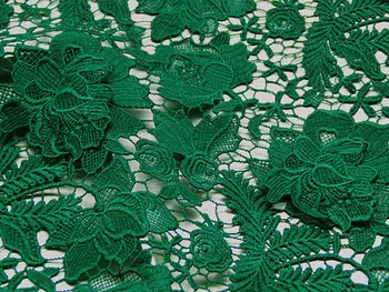 

green lace fabric, crocheted lace fabric, venice lace fabric 5yards