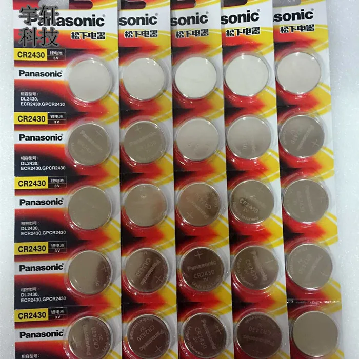 

20pcs/lot New Original Panasonic CR2430 CR 2430 3V Button Battery Car Remote Control Key Camry Coin Cell Batteries