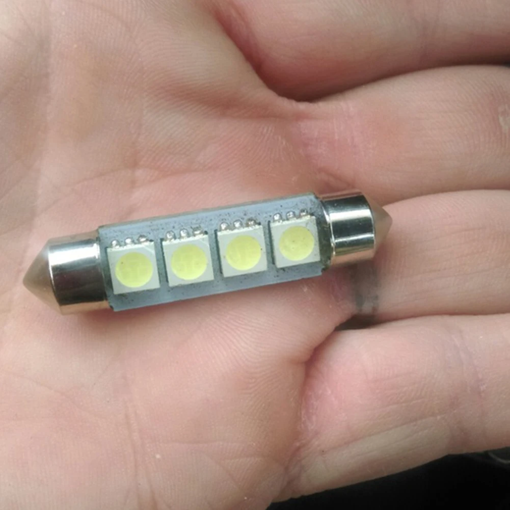 NEW 2 PCS 12V 41MM 4 SMD 5050 2W Car Interior Dome Festoon LED Light Bulbs Lamp White | Автомобили и мотоциклы