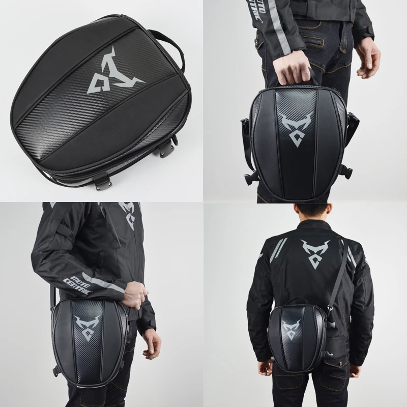 Black Multifunction Motorcycle Rear Bag Back Seat Bags Package Saddle