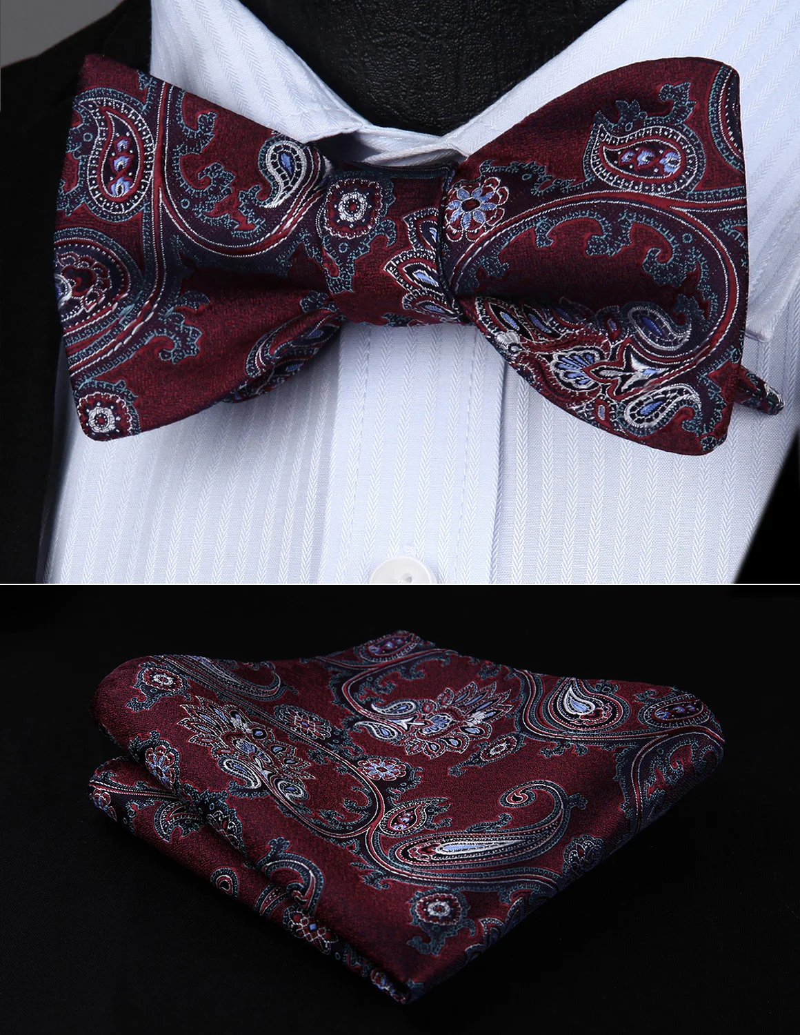 BP714US Burgundy Aqua Paisley Bowtie Men Silk Self Bow Tie handkerchief set
BP714US Burgundy Aqua Paisley Bowtie Men Silk Self Bow Tie handkerchief set