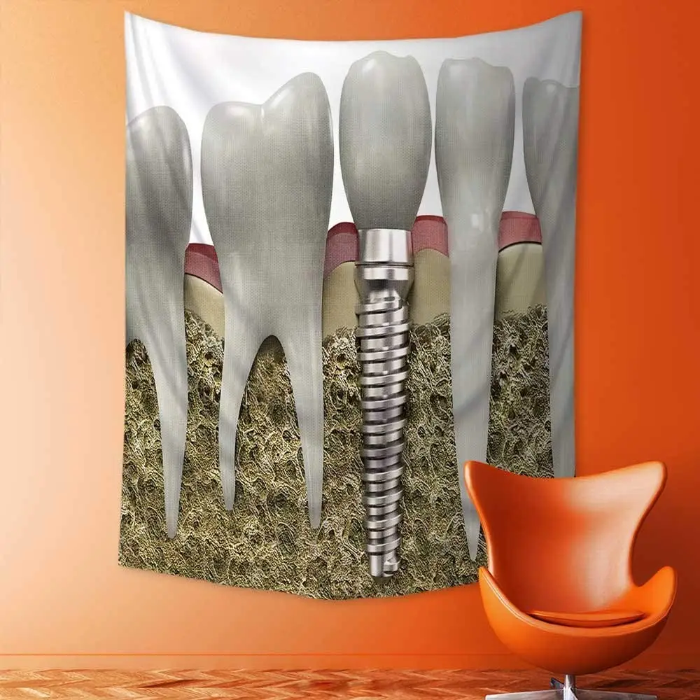 Tapestries Wall Hanging Normal teeth and dental implant Bedroom Living
