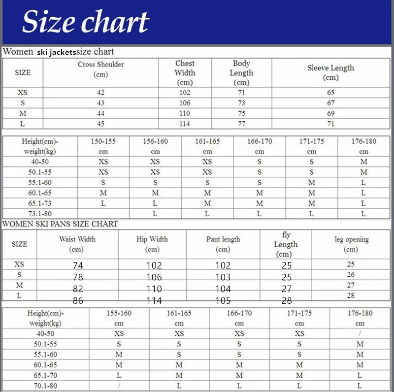 women jacket and 1421 pants size