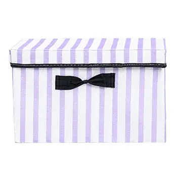 

Multi-Function Nonwoven Purple Stripes Folding Storage Box Portable Clothes Toy Quilts Organizer
