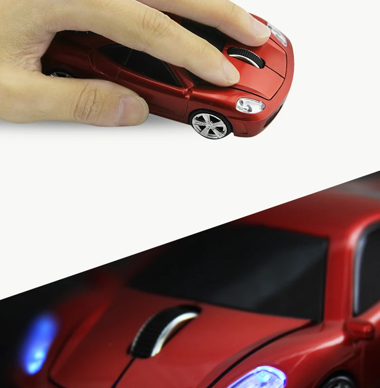 CHYI Wireless Mouse Ergonomic 2.4Ghz 1600 DPI Scuderia Coupe F430 Superfast Sports Car Mouse For PC Laptop Desktop Supercar Mice