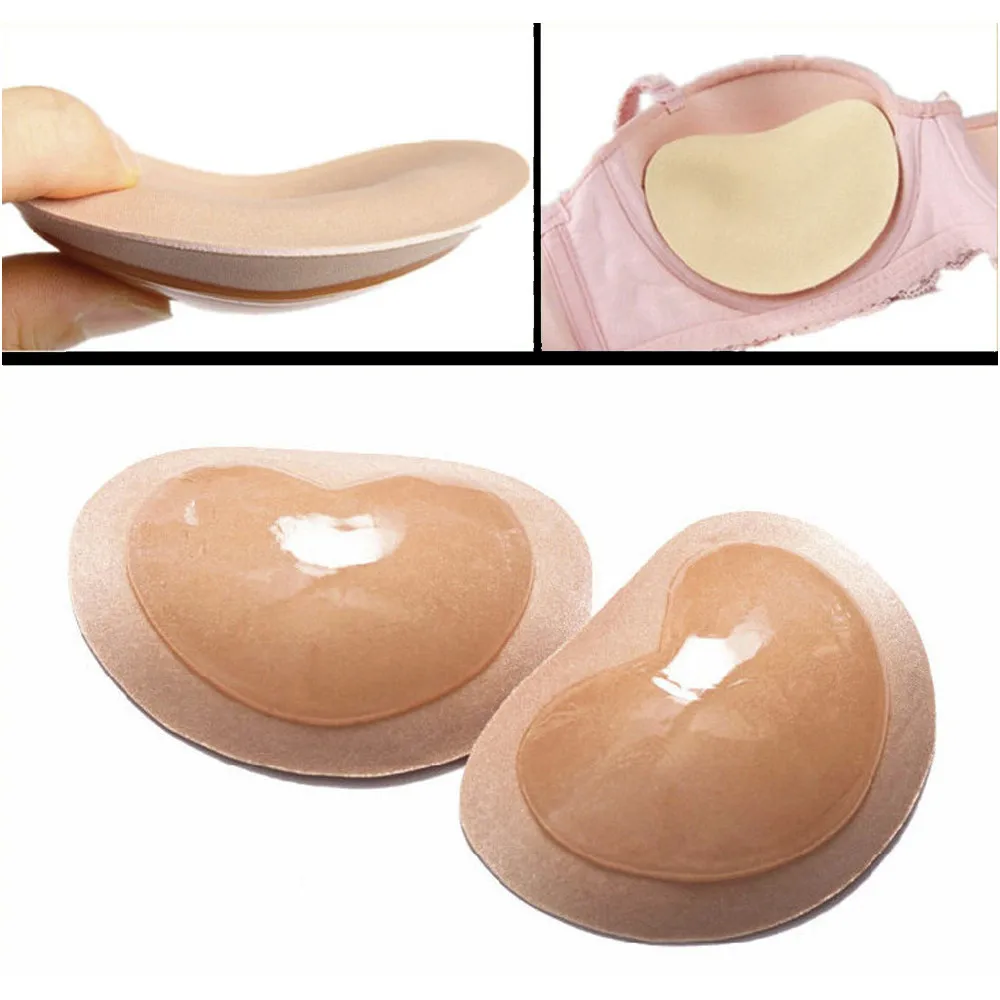 1Pair Invisible Heart Padding Magic Bra Insert Pads Push Up Silicone Bra Adhesive Breast Enhancer For Women Sex Bra f2