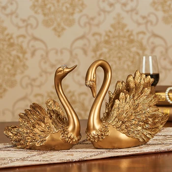 

Swan Resin Decoration fashion 3 style gold silver 2 colors Home Decoration Creative Living Room Wine Cabinets storage Decoration