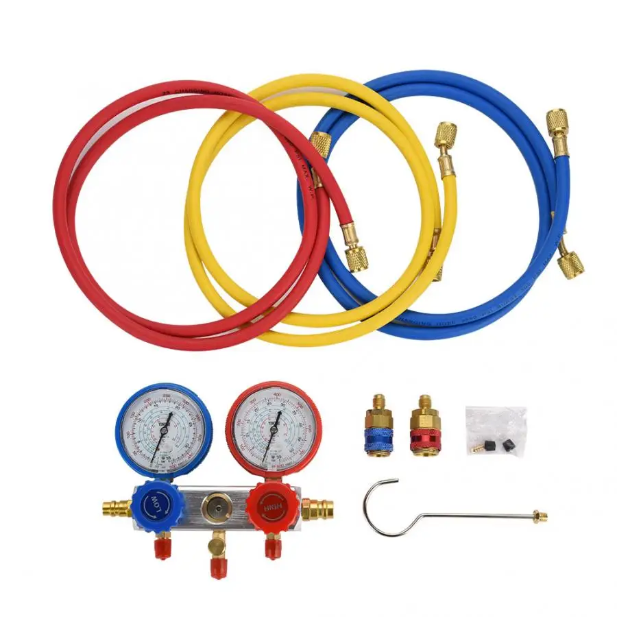 

0~500Psi Air Conditioning Refrigerant Diagnostic Fluorine Manifold Table Gauge For use with R134A/R12/R22/R134a/R404z/410a